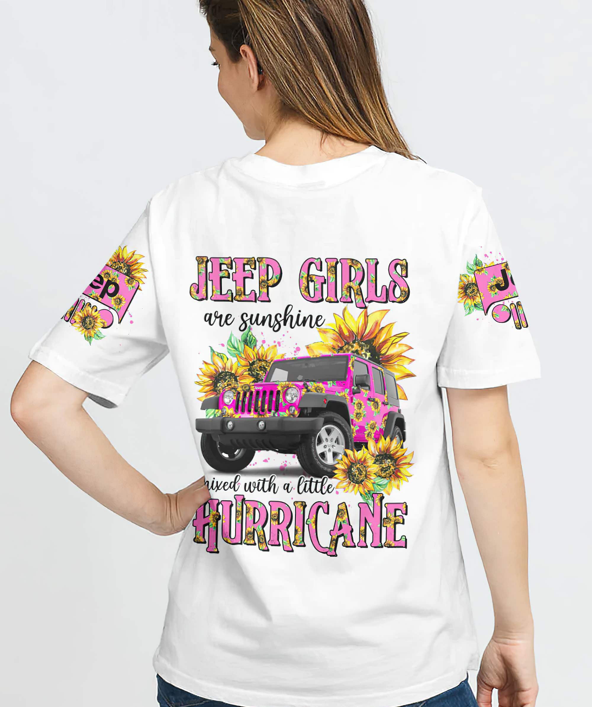 jeep-girl-are-sunshine-pink-sunflower-t-shirt