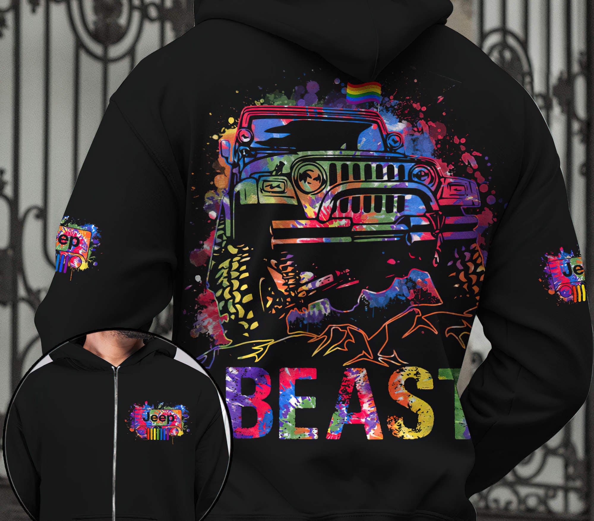 jeep-beast-beauty-rainbow-couple-hoodie