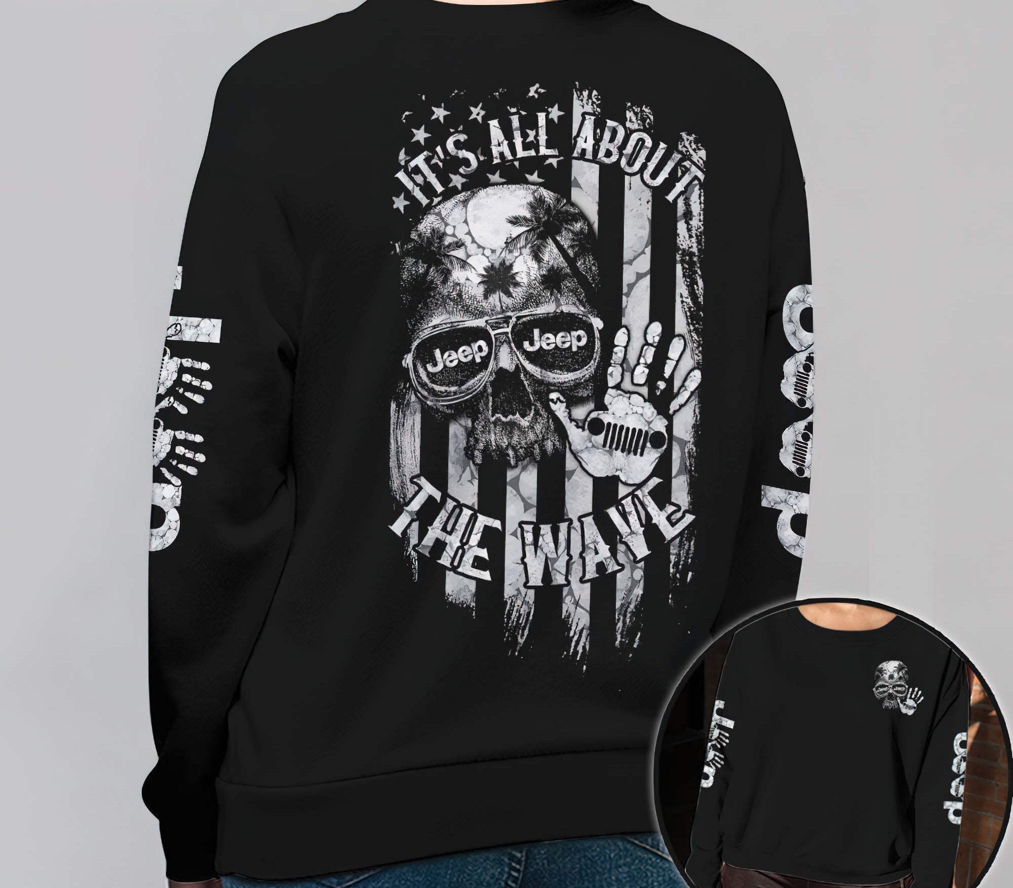 all-about-the-wave-skull-jeep-flag-bw-sweatshirt