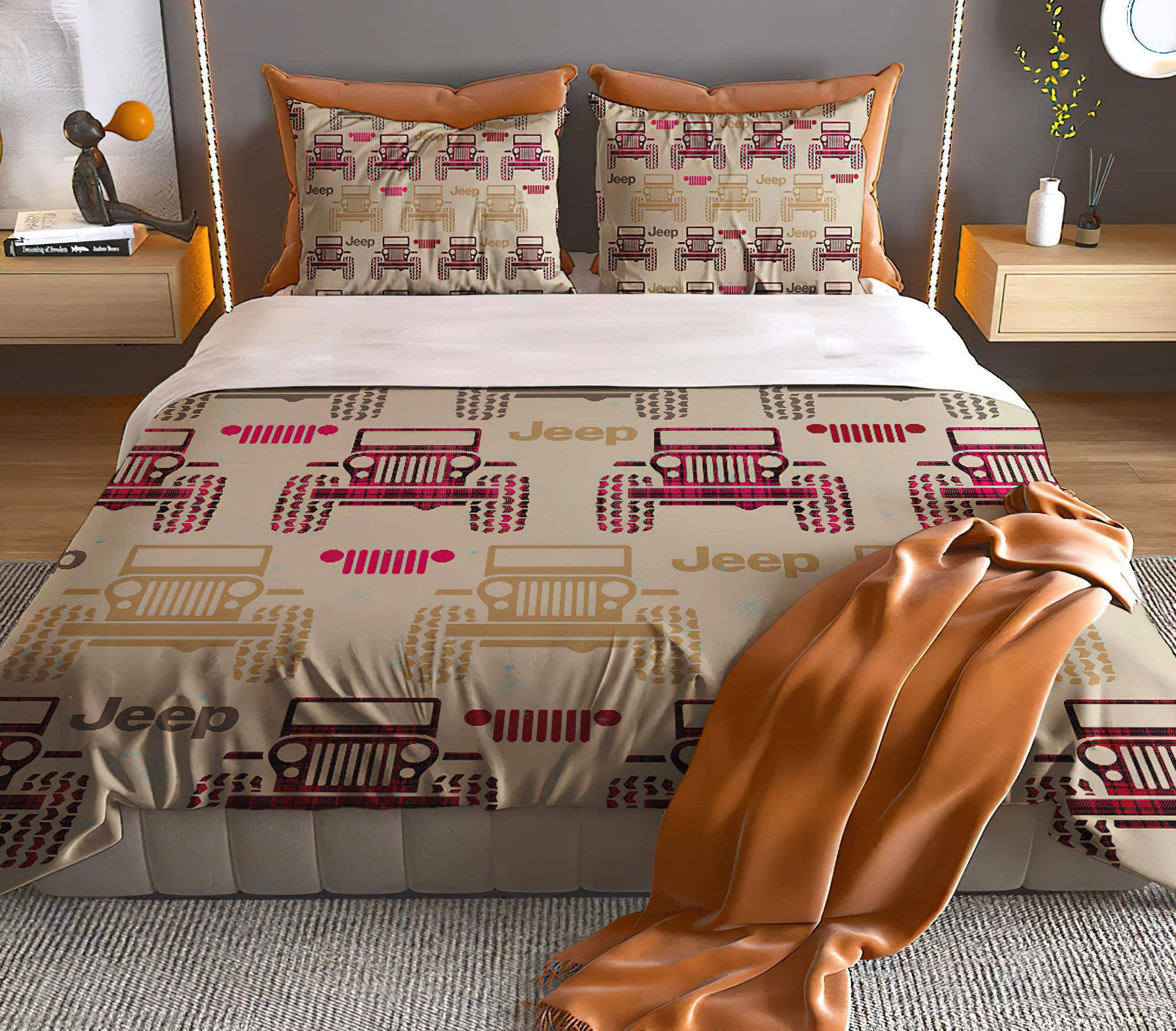 jeep-plaid-vintage-bedding-set