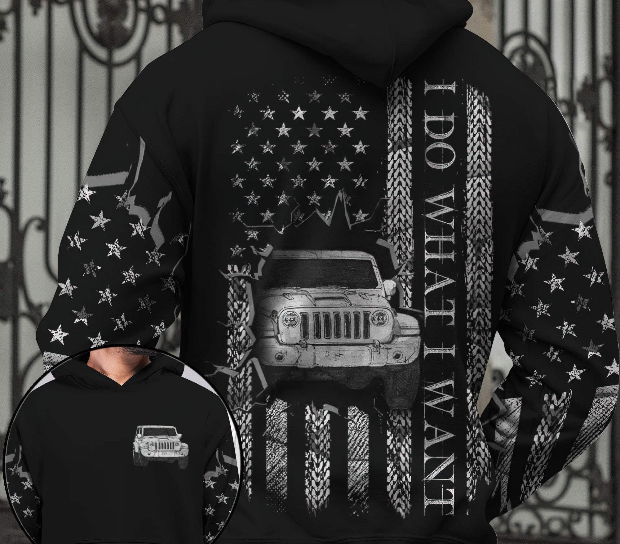 jeep-flag-i-do-what-i-want-bw-hoodie