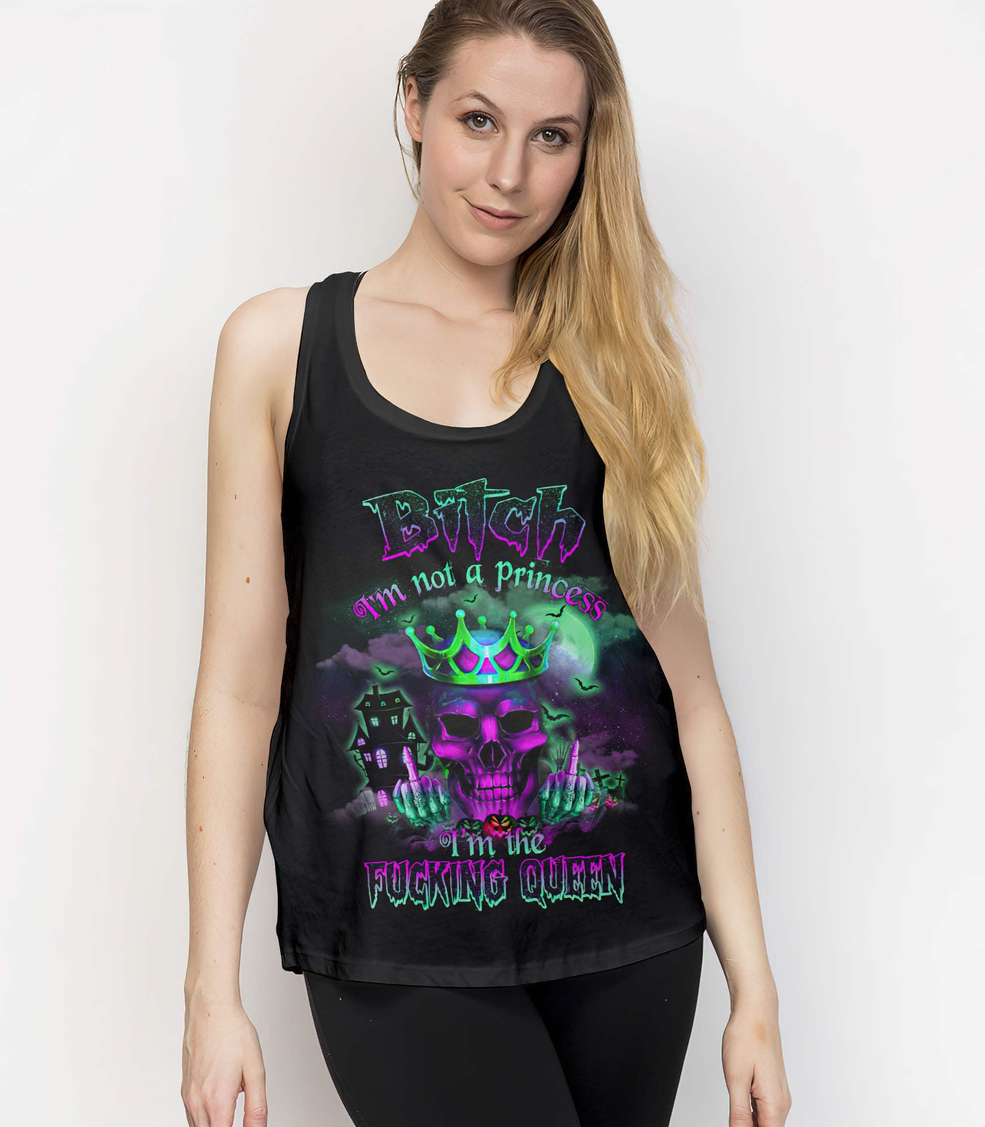 im-the-fking-queen-halloween-skull-all-over-print-tank-top