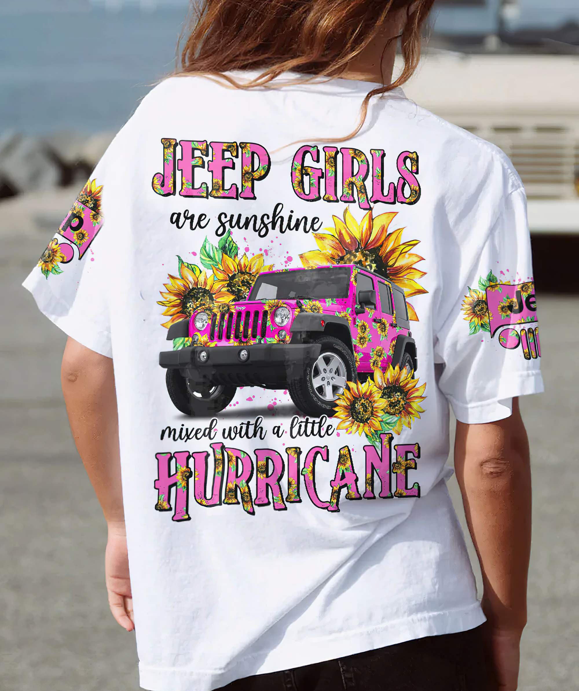 jeep-girl-are-sunshine-pink-sunflower-t-shirt