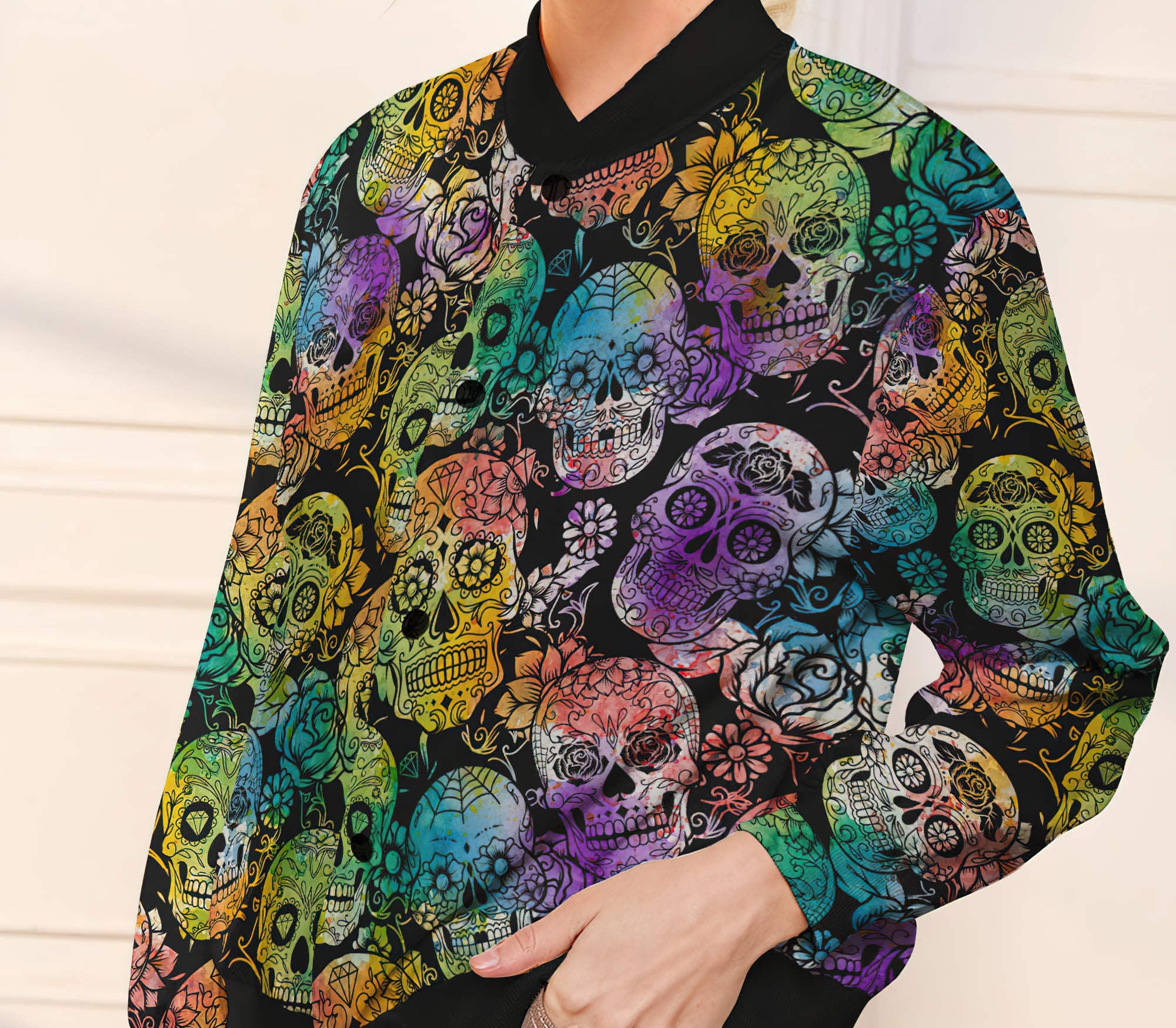 Sugar Skull Bomber Jacket