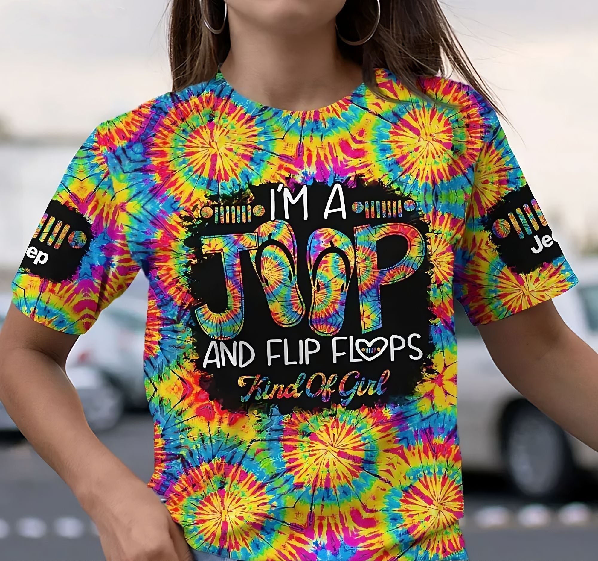 jeep-and-flip-flops-kind-of-girl-tie-dye-all-over-print-t-shirt