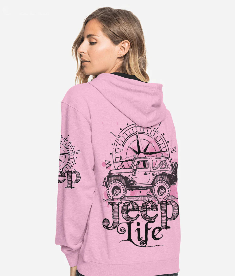 jeep-life-sketch-compass-pink-hoodie