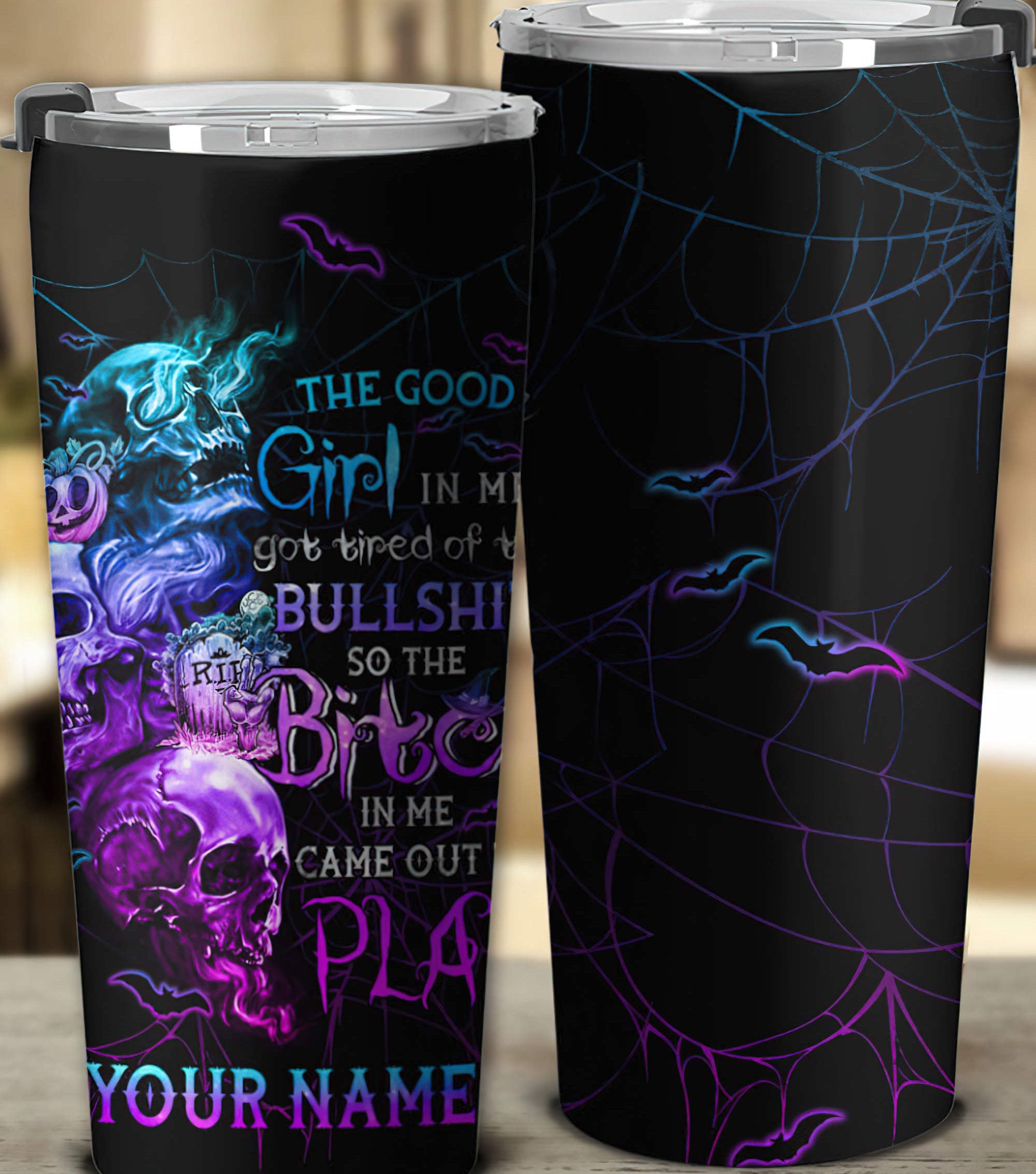 personalized-the-good-girl-in-me-got-tired-skull-halloween-tumbler