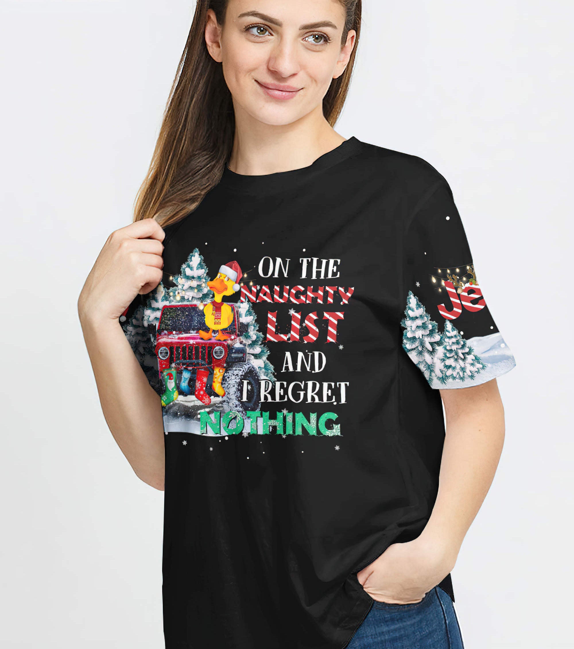 on-the-naughty-list-jeep-duck-christmas-t-shirt