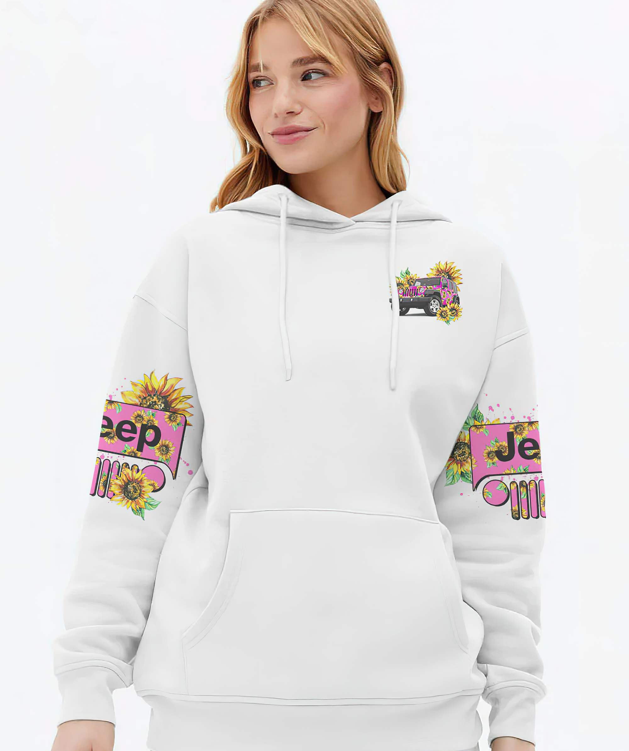 jeep-girl-are-sunshine-pink-sunflower-hoodie