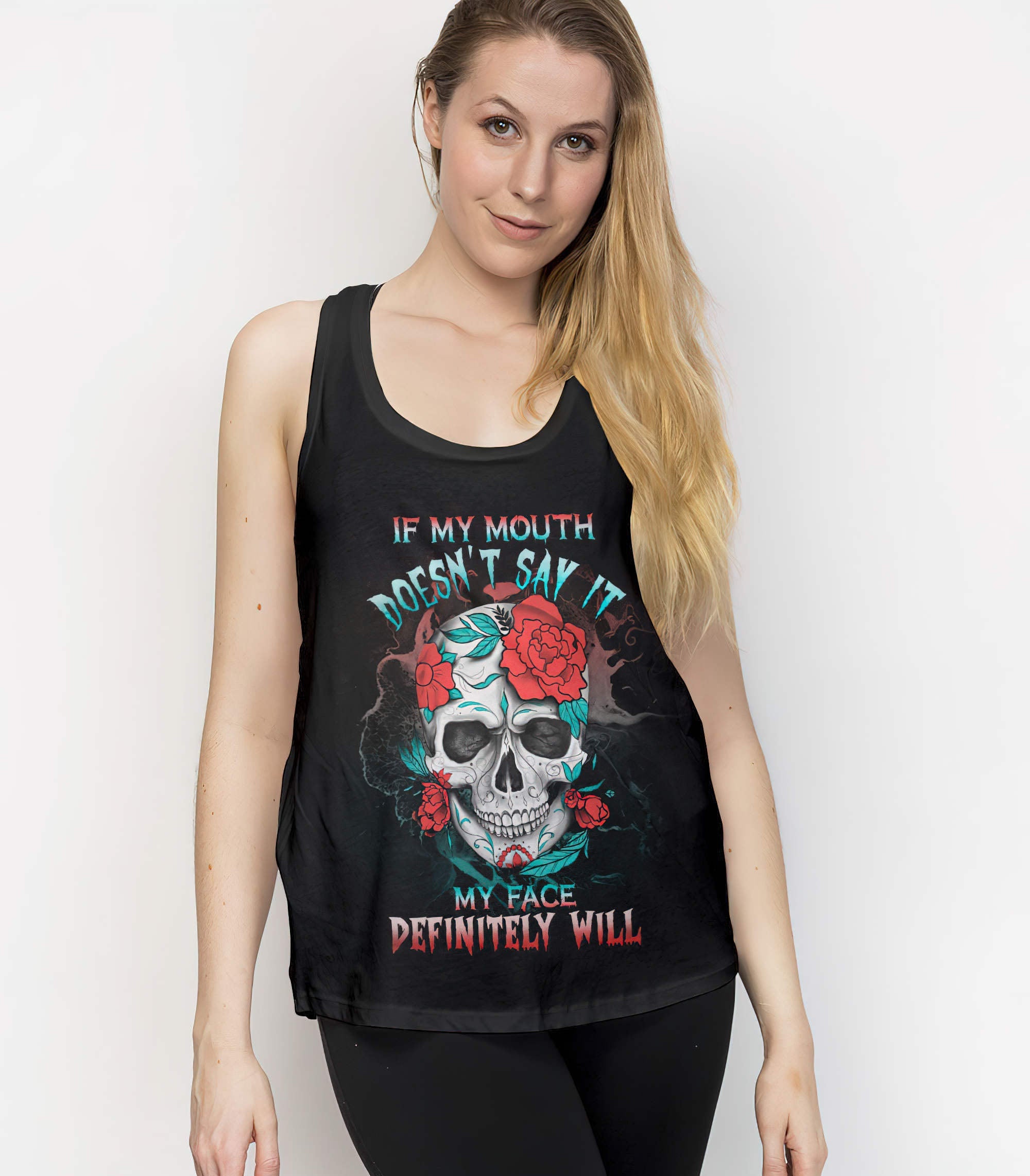 If My Mouth Doesn't Say It Skull All Over Print Tank Top