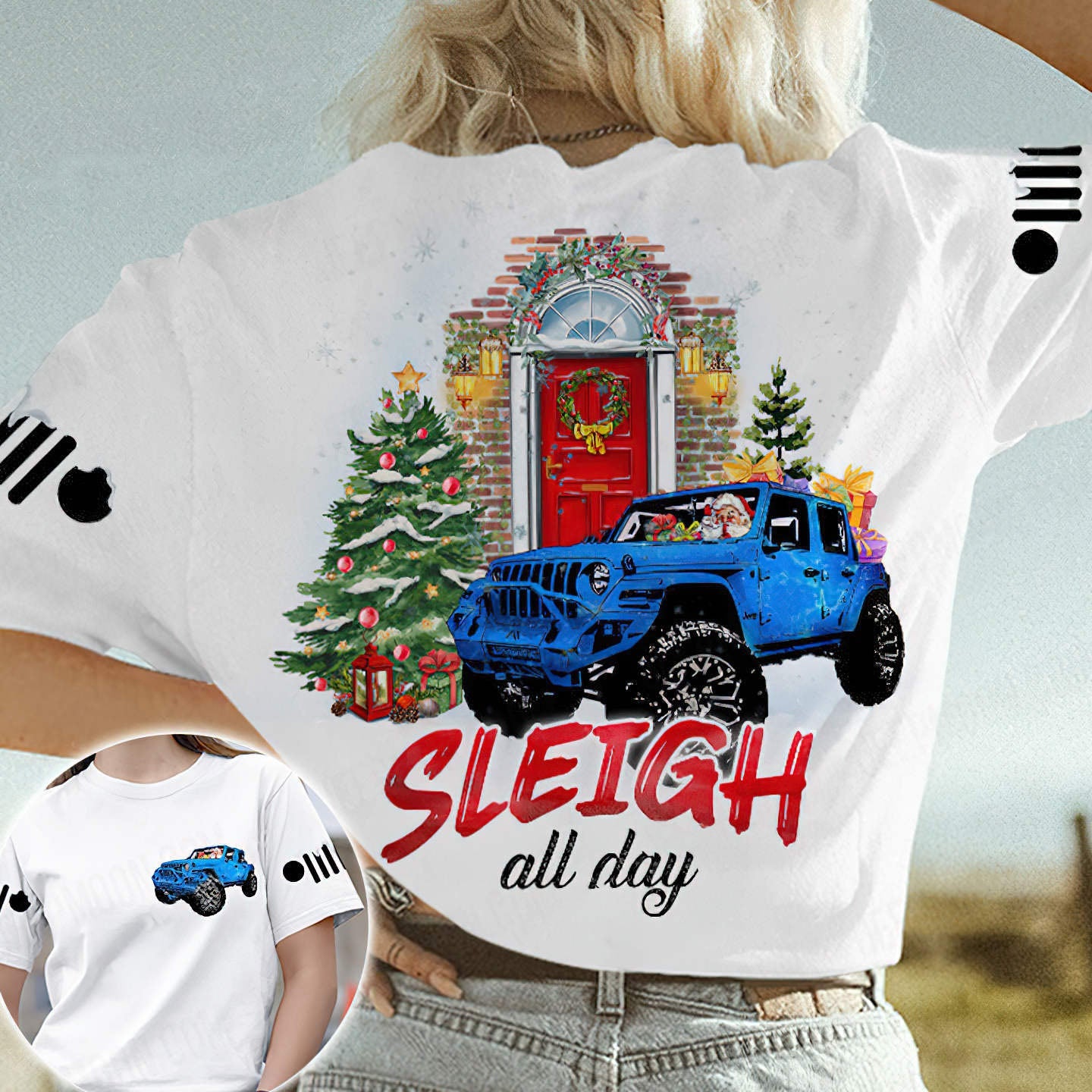 sleigh-jeep-christmas-1-t-shirt