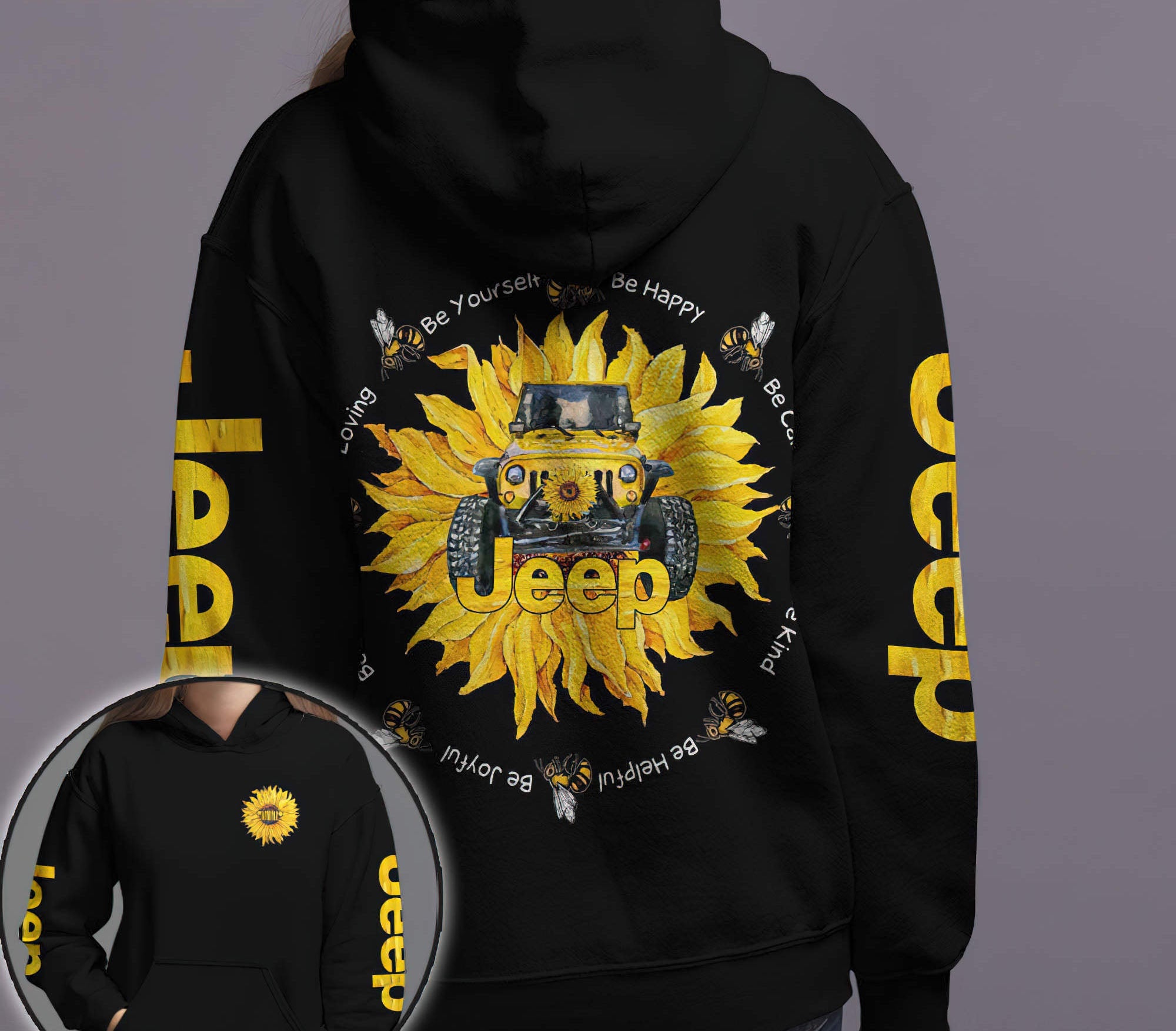 jeep-sunflower-be-yourself-hoodie