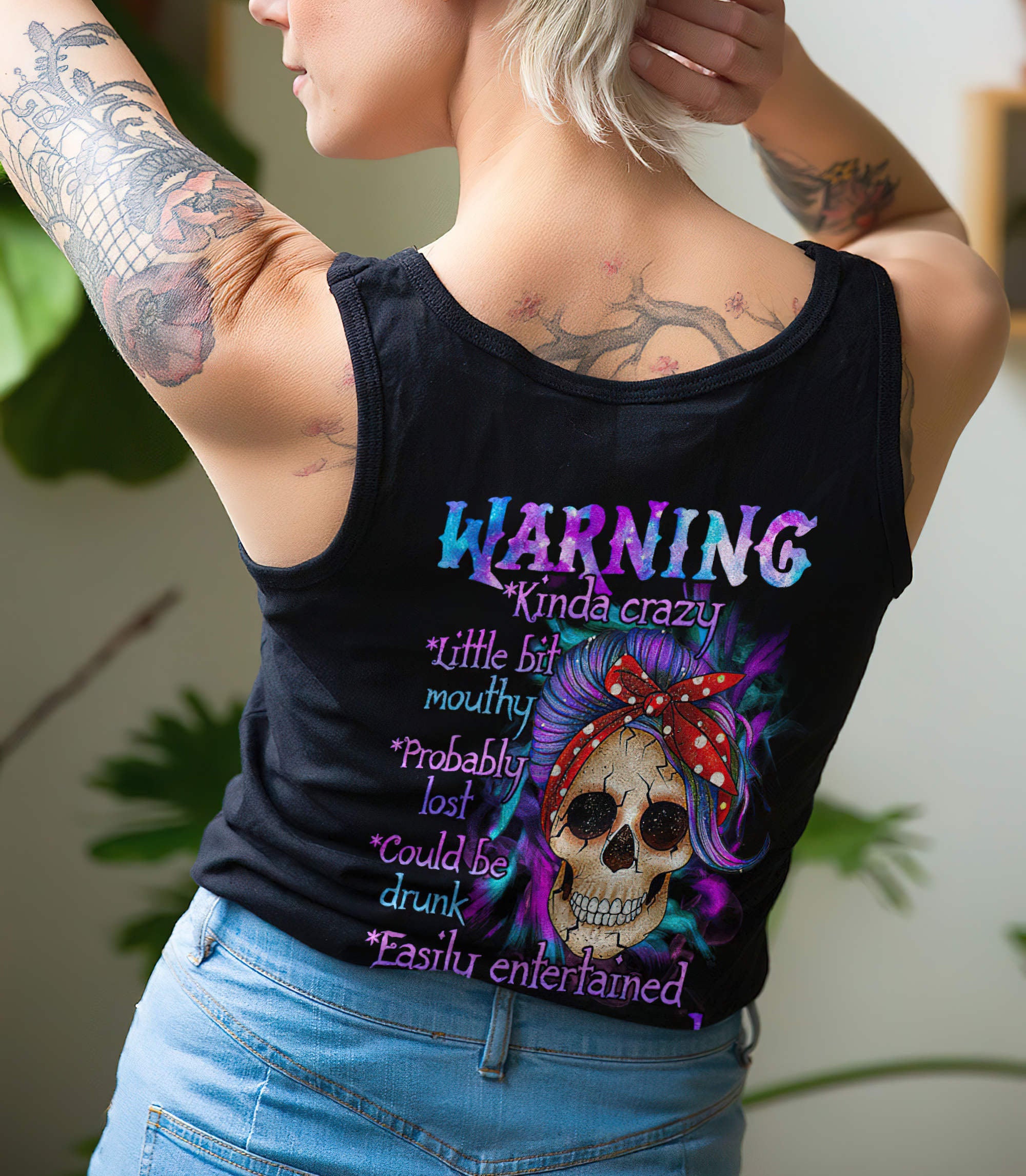 warning-kinda-crazy-messy-bun-skull-all-over-print-tank-top