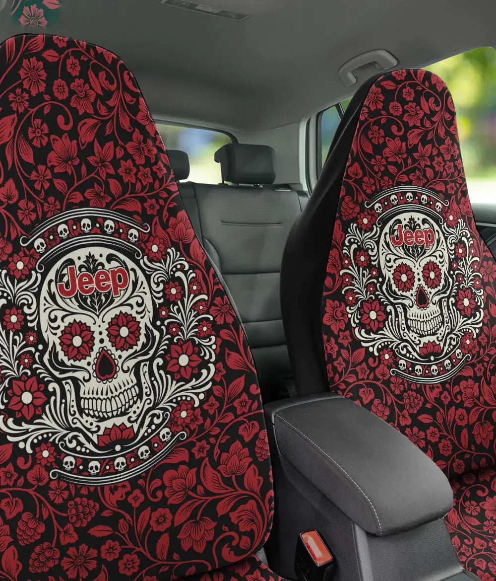 jeep-skull-flower-car-seat-cover