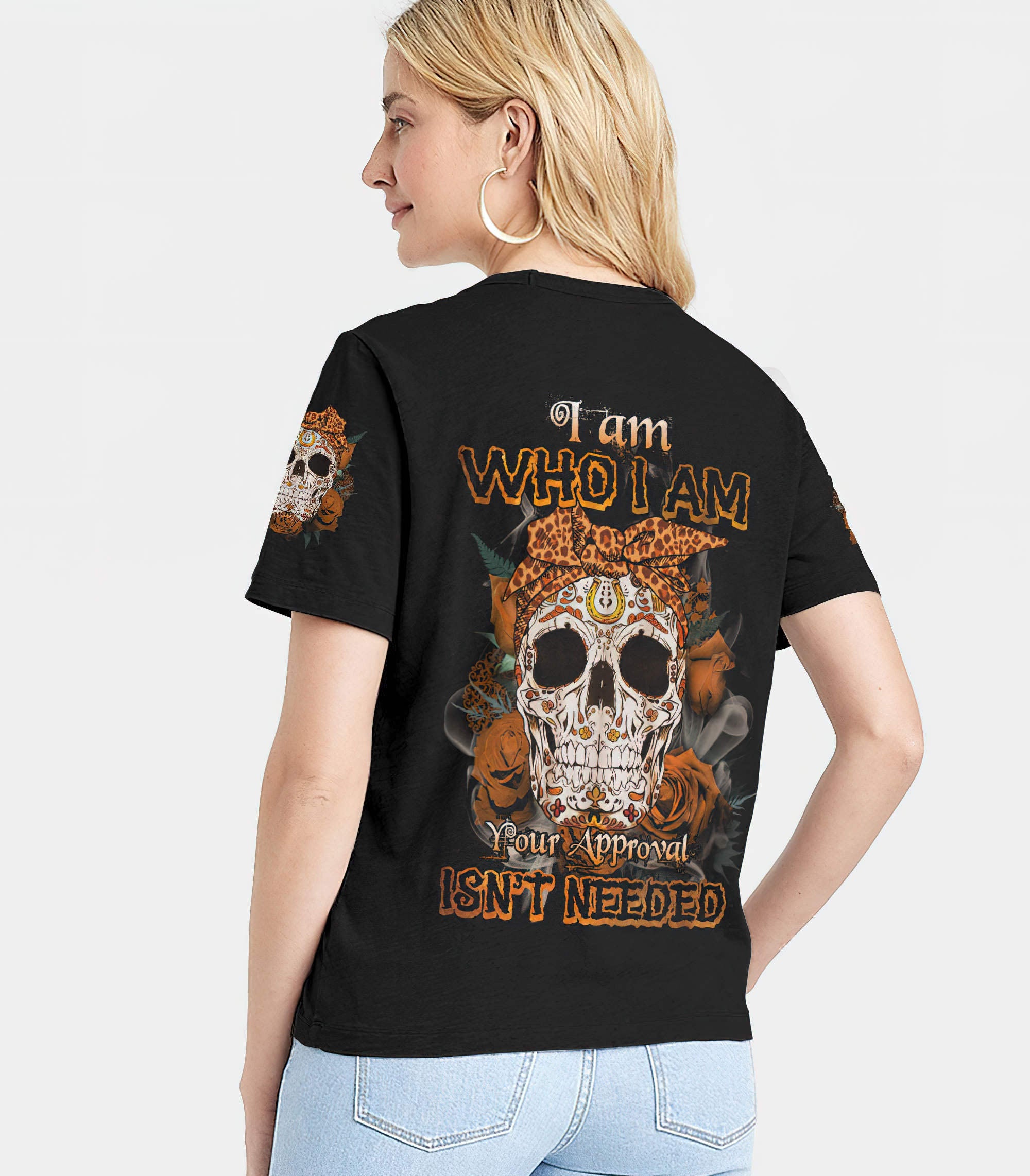 i-am-who-i-am-sugar-skull-all-over-print-1-women-v-neck-t-shirt