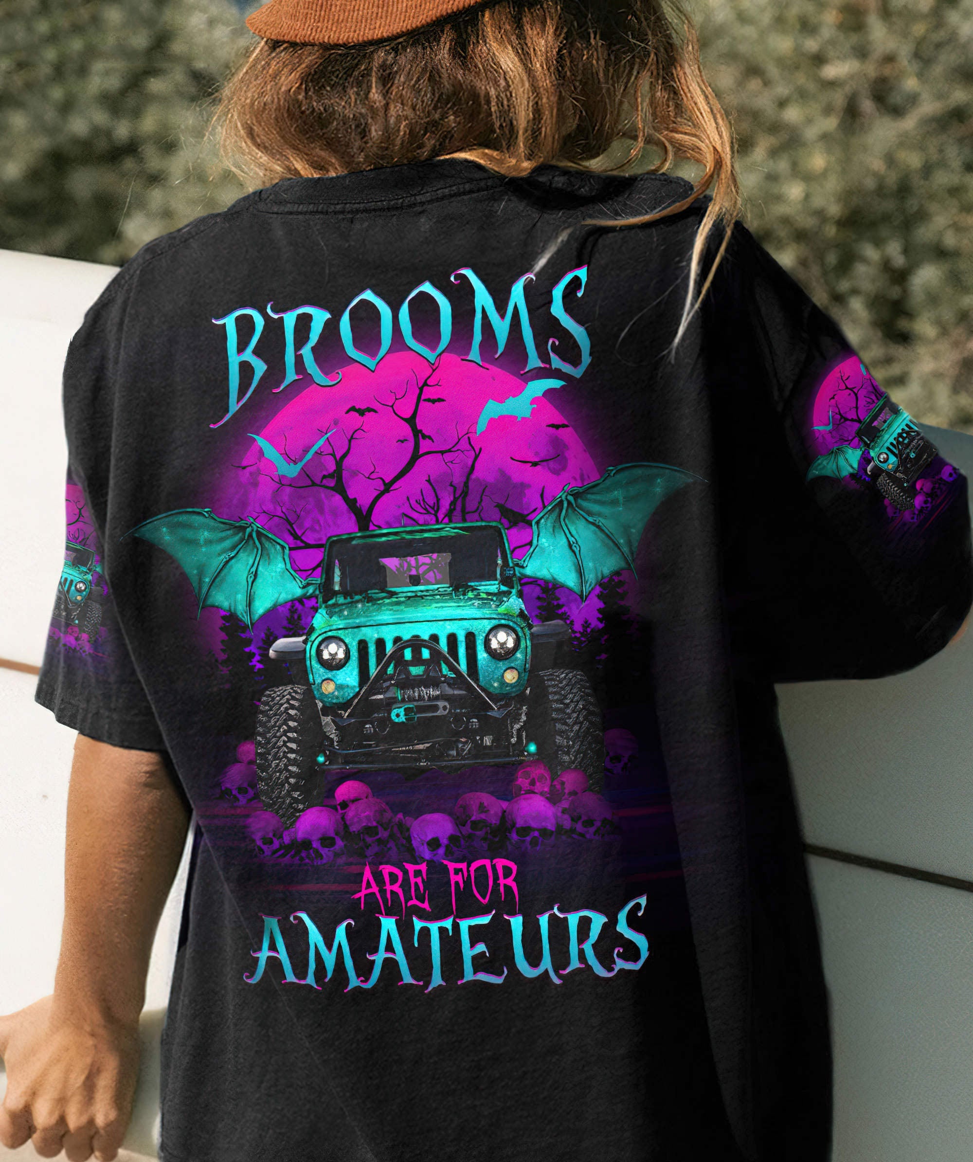 brooms-are-for-amateurs-jeep-t-shirt