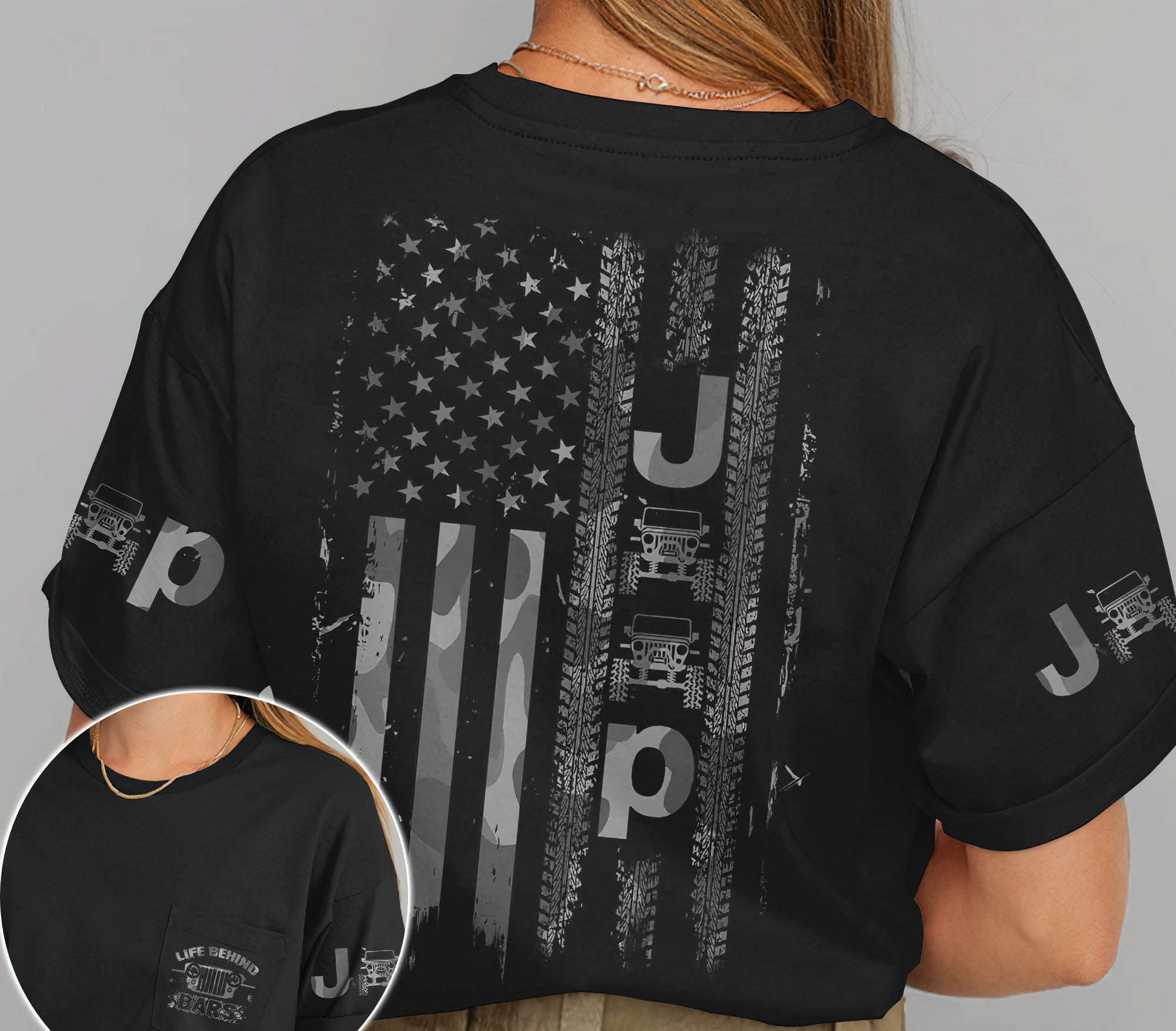 jeep-life-behind-bars-bw-t-shirt