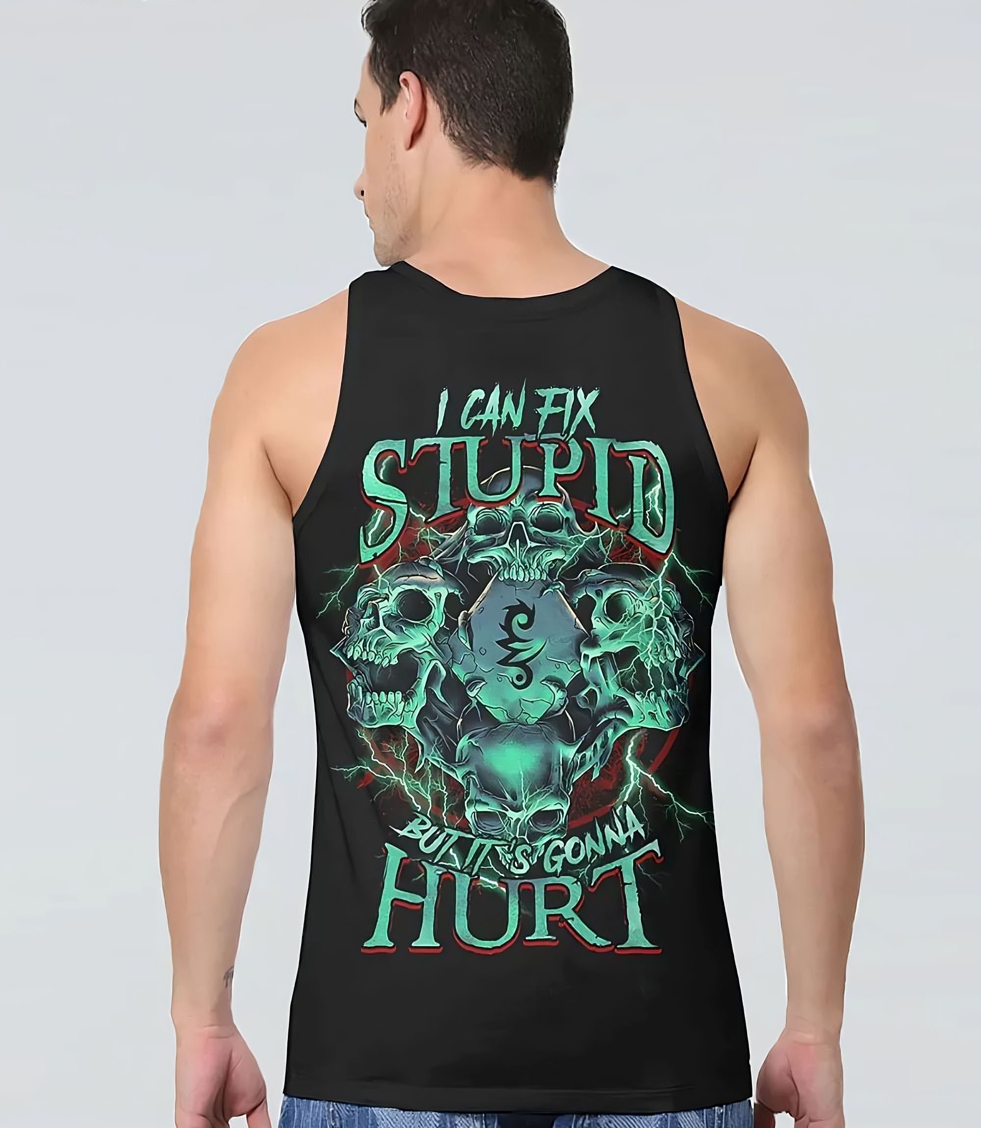 i-can-fix-stupid-4-skulls-all-over-print-tank-top