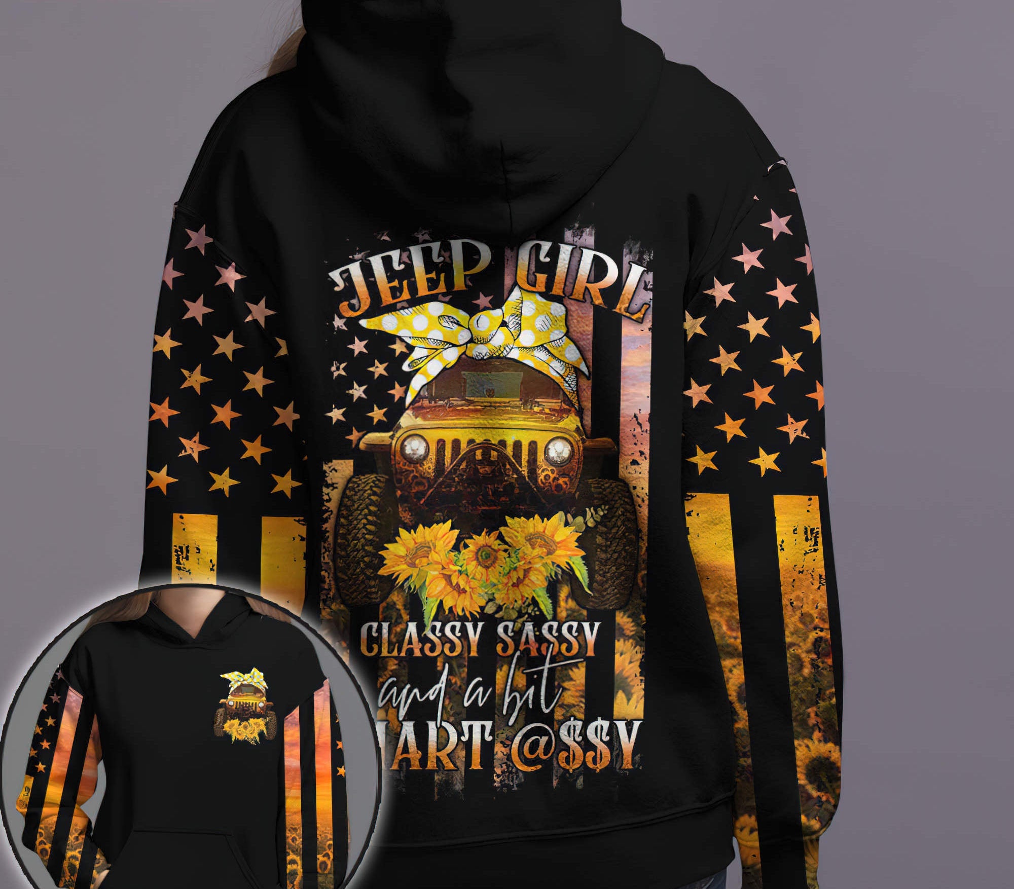 jeep-girl-sunflower-classy-hoodie