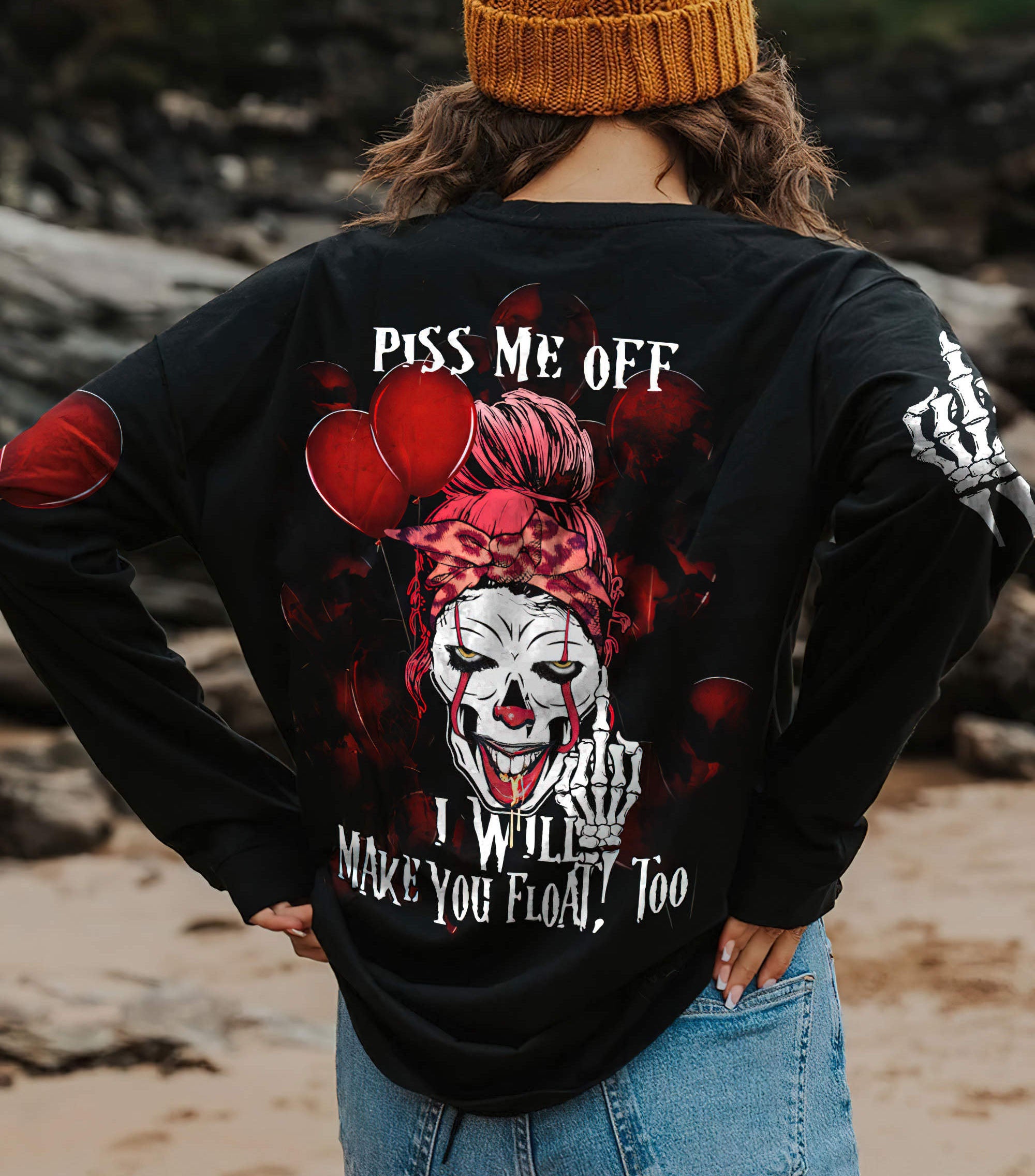 Piss Me Off I Will Skull All Over Print 1 Sweatshirt