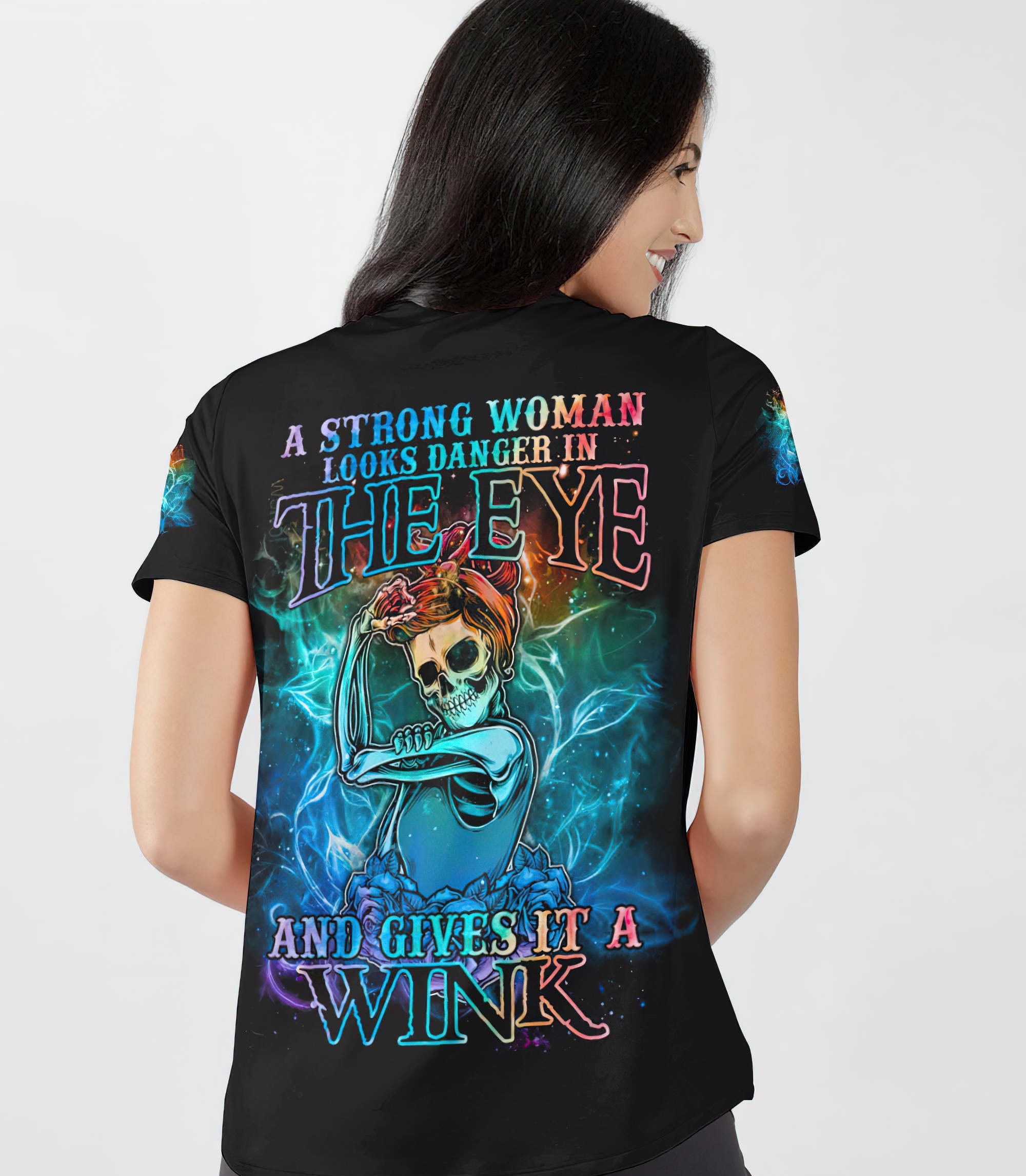 a-strong-woman-looks-danger-skeleton-all-over-print-women-v-neck-t-shirt