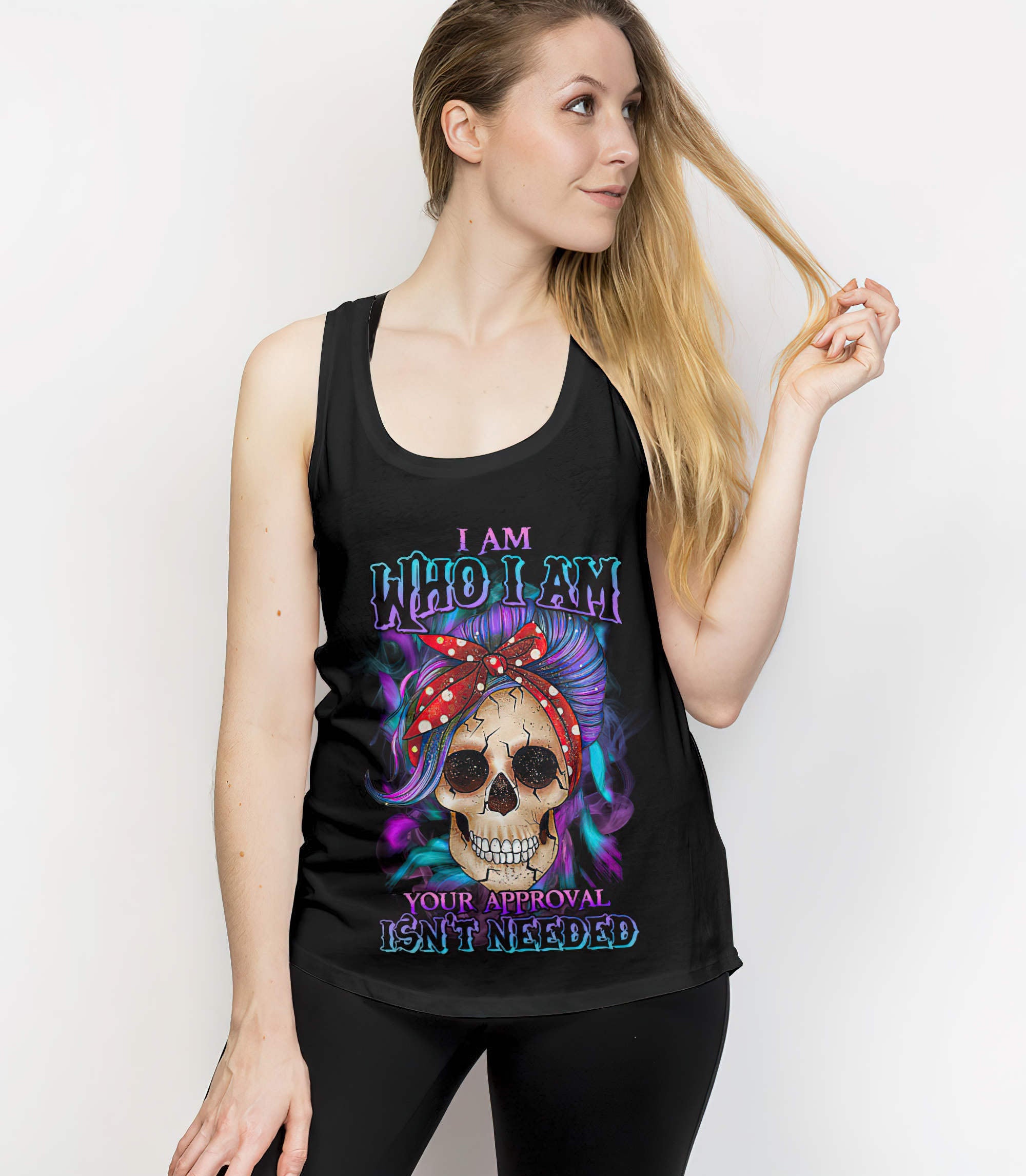 i-am-who-i-am-skull-messy-bun-all-over-print-tank-top