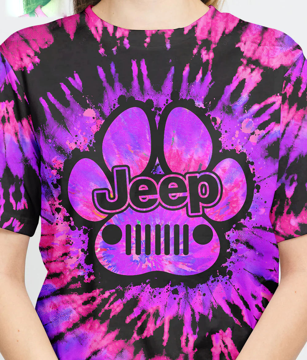 jeep-dog-paw-purple-pink-tie-dye-t-shirt