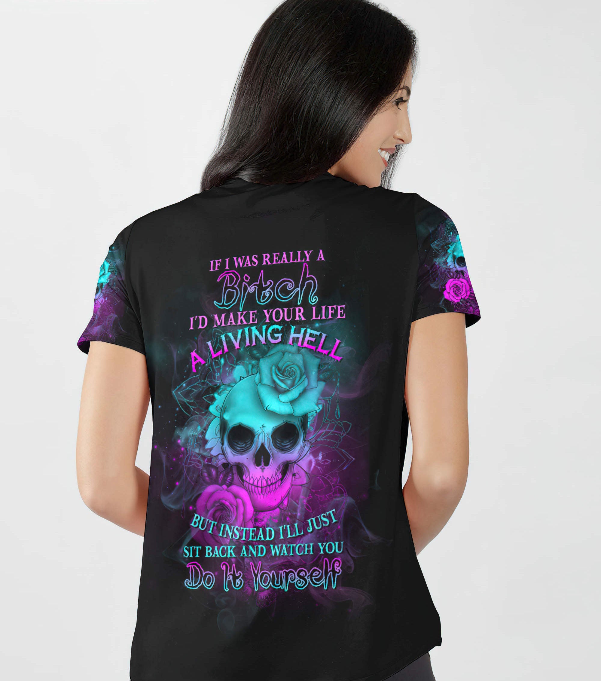 if-i-was-really-a-b-skull-rose-all-over-print-2-women-v-neck-t-shirt