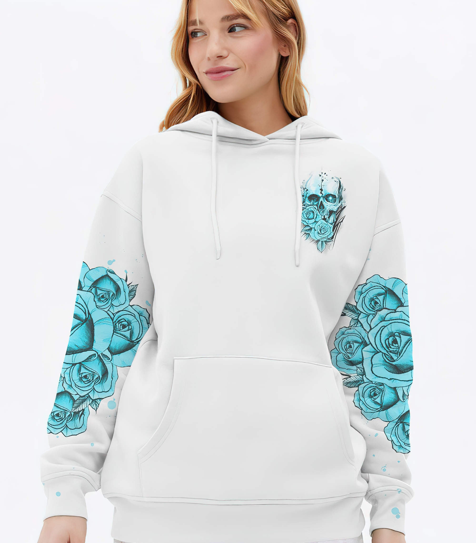 Just A Woman Who Loves Skull And Has Tattoos All Over Print 1 Hoodie