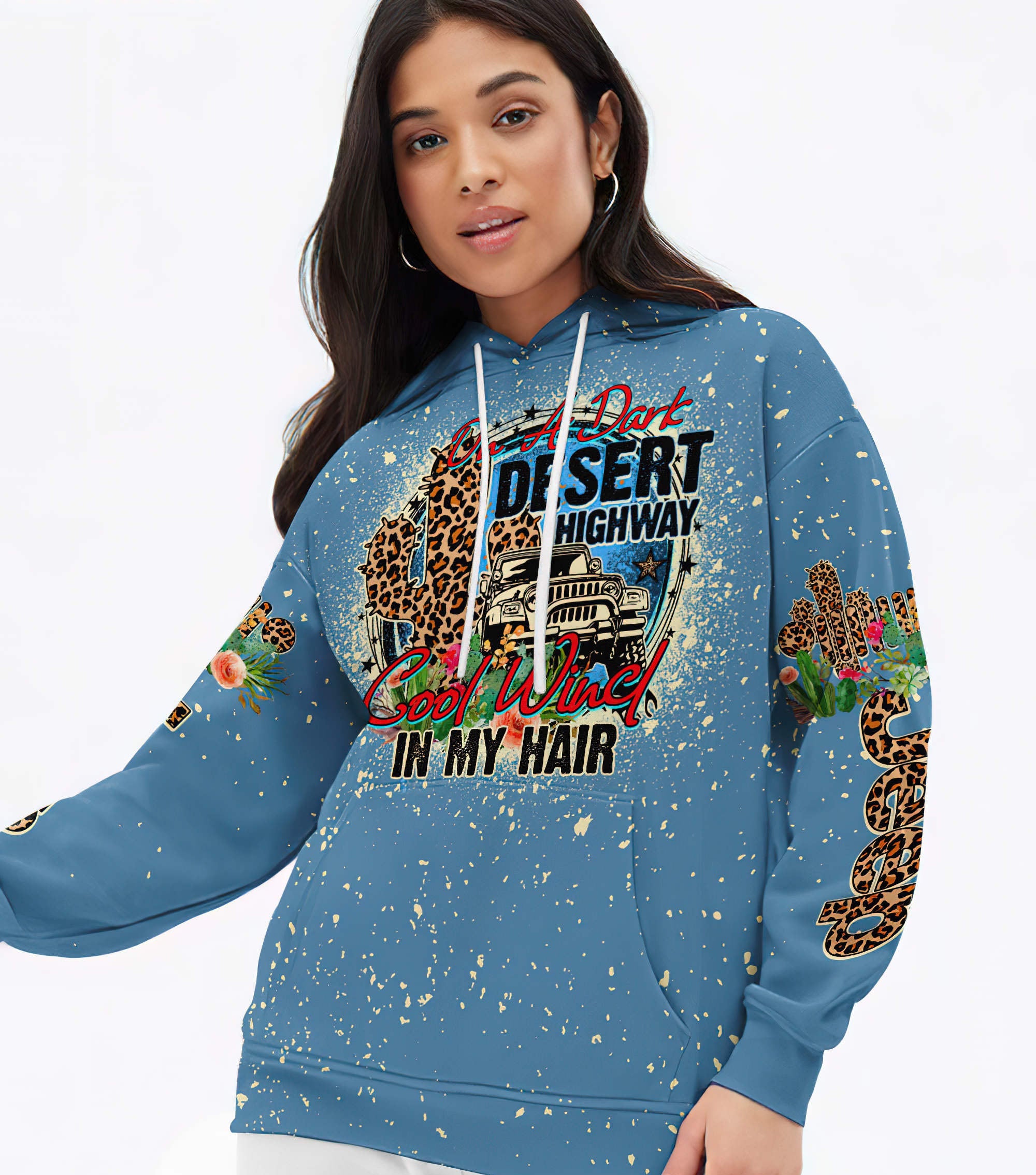 on-a-dark-desert-highway-jeep-bleached-hoodie