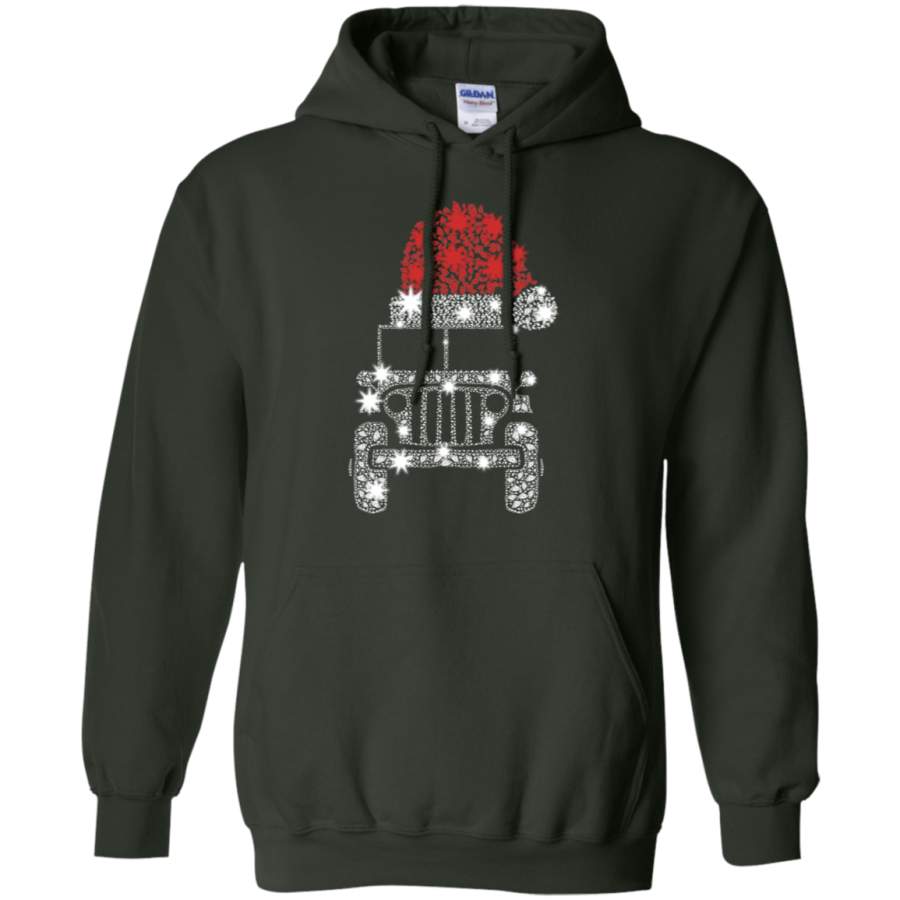 jeep-wearing-santa-hat-funny-christmas-hoodie