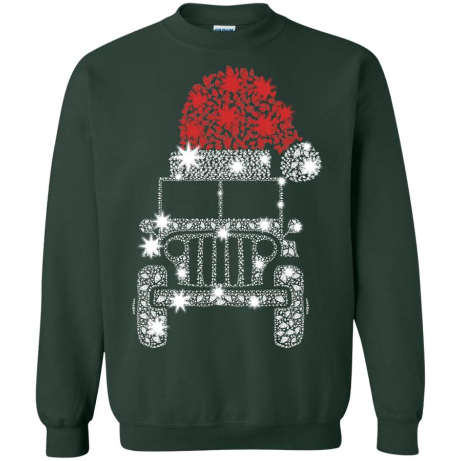 agr-jeep-wearing-santa-hat-funny-christmas-sweatshirt