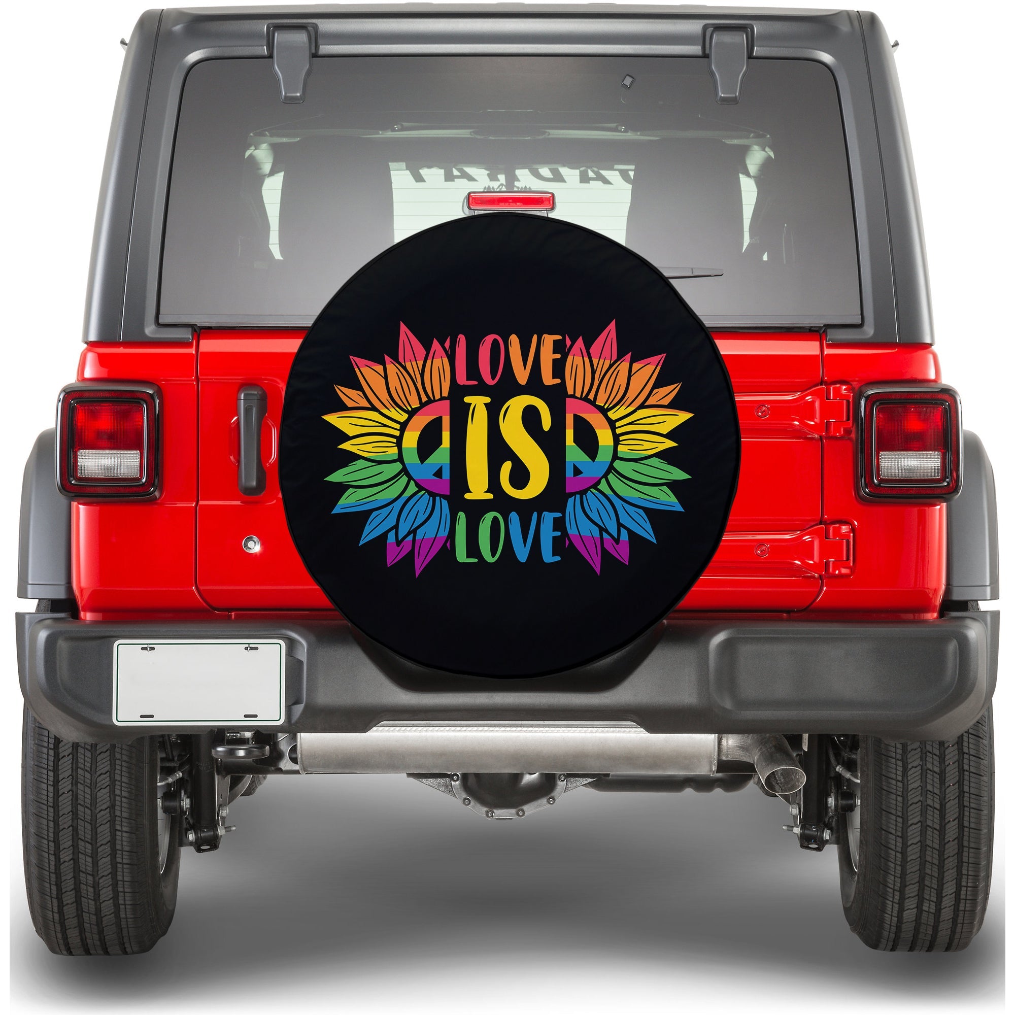 LGBT Sunflower Love Is Love Spare Tire Cover - LT12