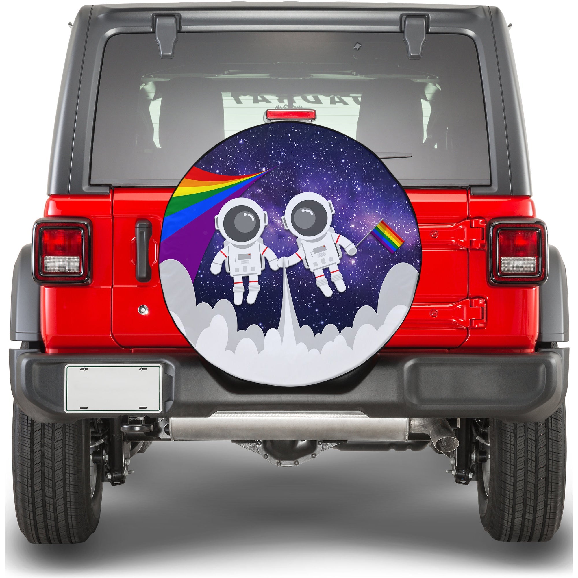 LGBT Couple Astronaut Spare Tire Cover - LT12