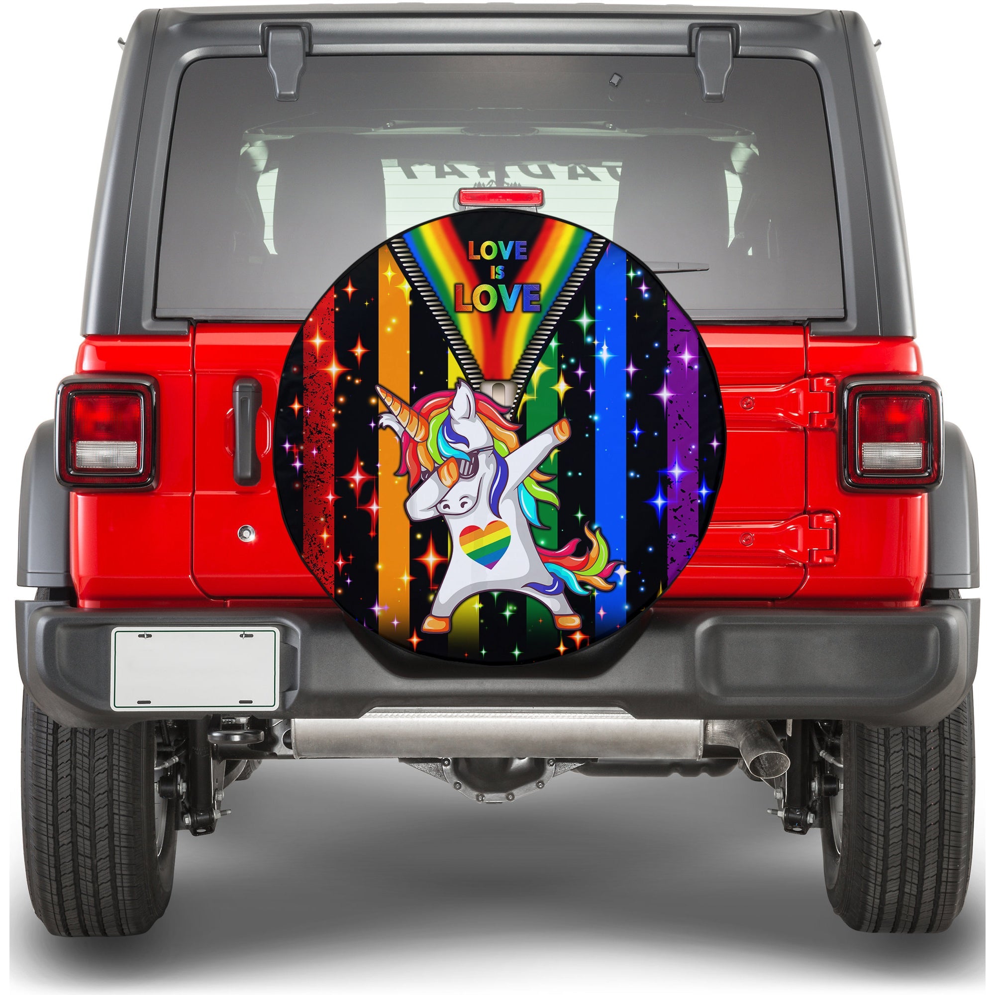 LGBT Love Is Love Rainbow Spare Tire Cover - LT2