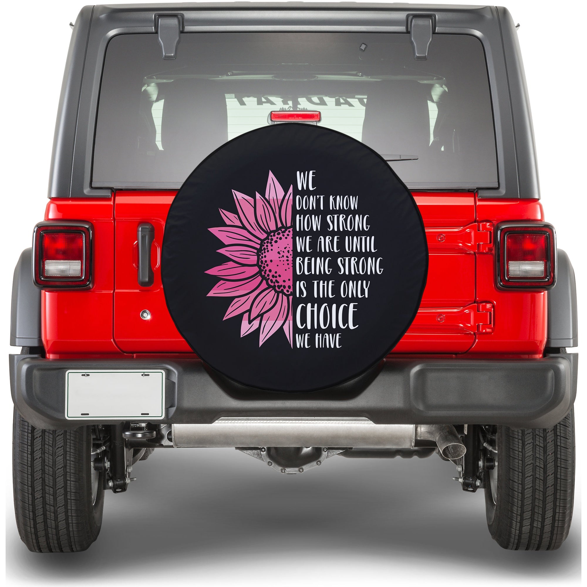 Sunflower Breast Cancer Awareness Spare Tire Cover - LT12