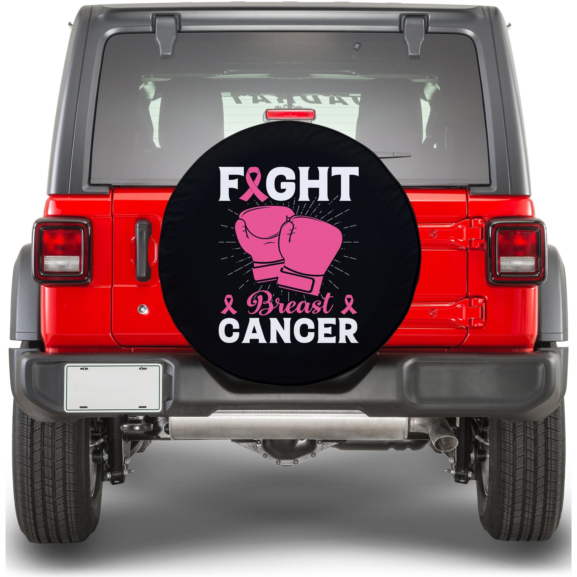 Breast Cancer Fight Ribbon Spare Tire Cover - LT12