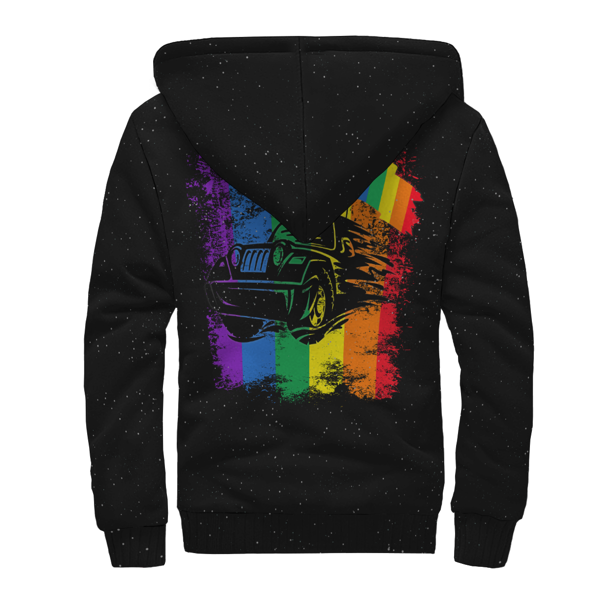 Jeep Skull LGBT Galaxy Sherpa Hoodie - LT12