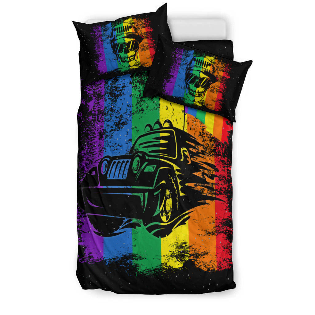 Jeep Skull LGBT Galaxy Bedding Set - LT12