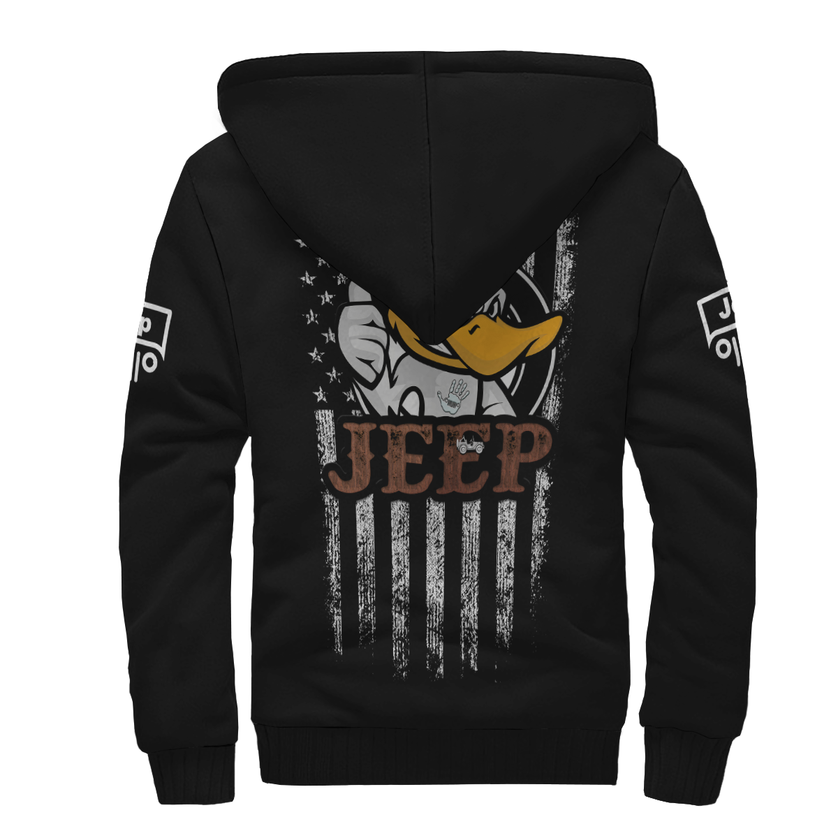 Duck duck Jeeps Unique Flag Sherpa Hoodie - LT12