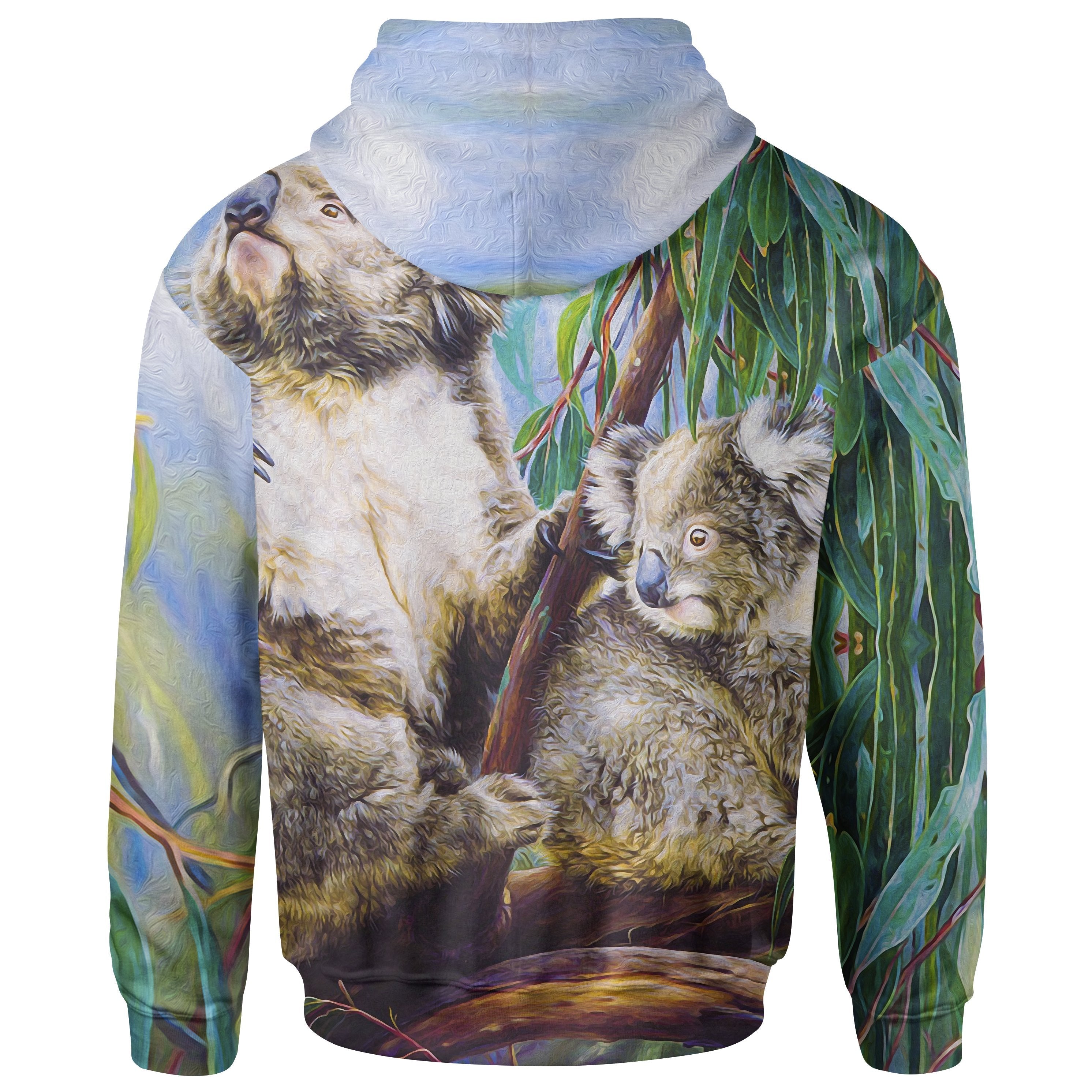 zip-up-hoodie-koala-and-joey-hoodie-3d-art-unisex