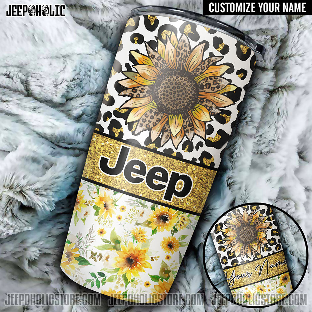 Personalized Jeep Sunflower Tumbler