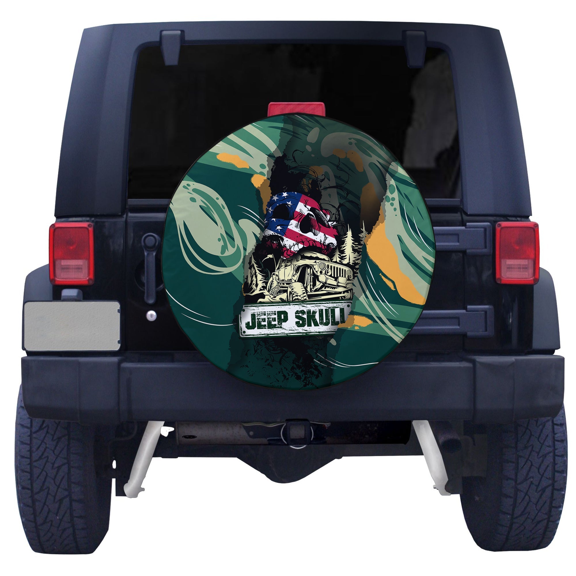 Jeep Skull Abstract Art Spare Tire Cover - LT2