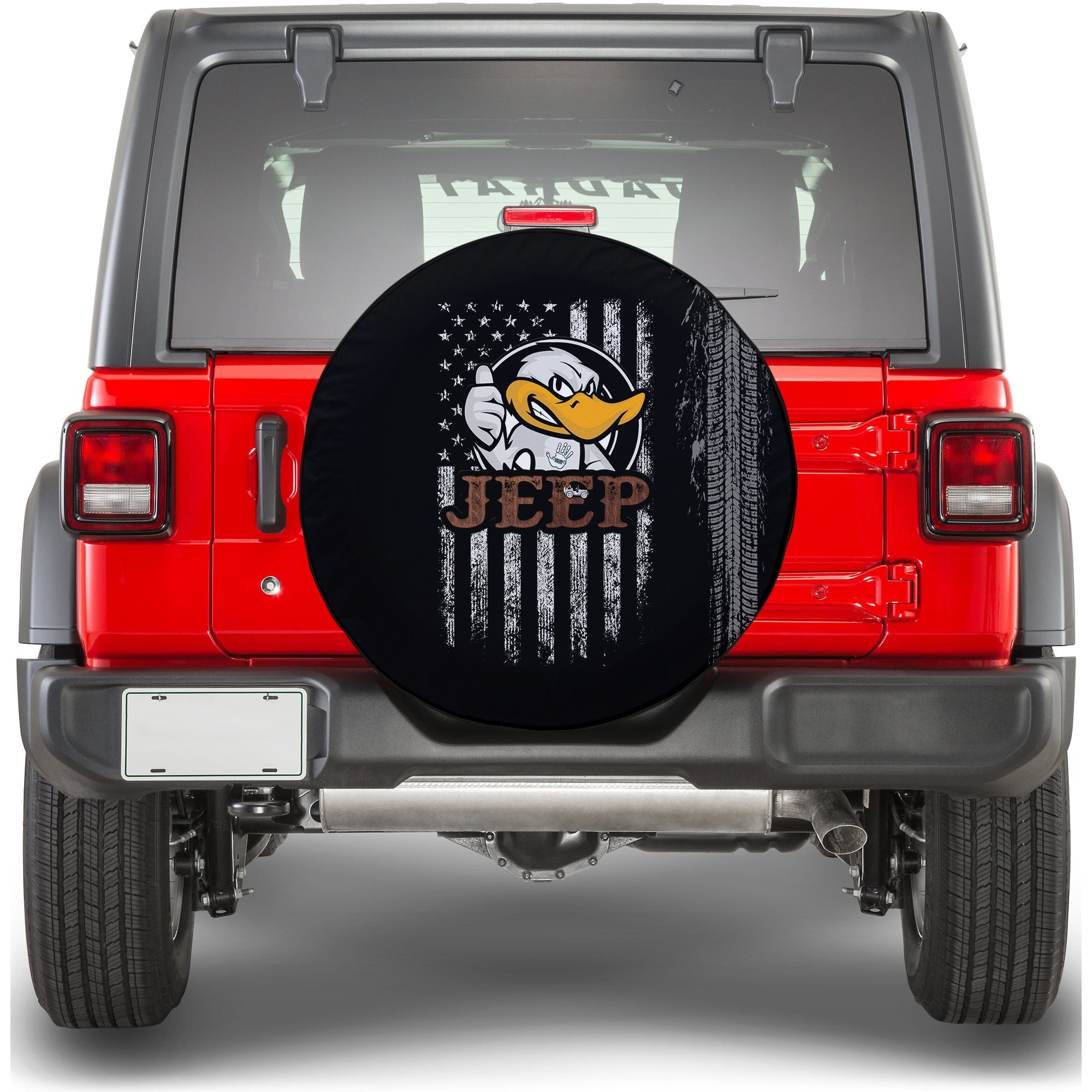 Duck duck Jeeps Unique Flag Spare Tire Cover - LT12