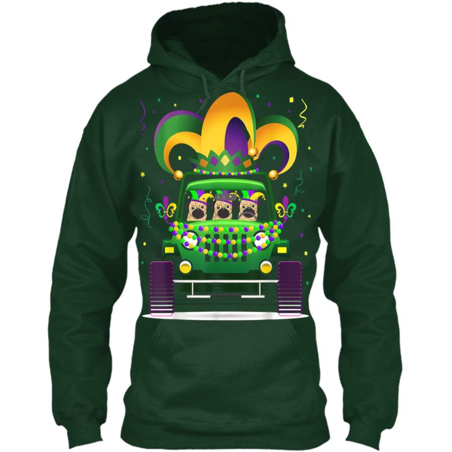 funny-pug-riding-jeep-lover-mardi-gras-hat-beads-pullover-hoodie-8-oz