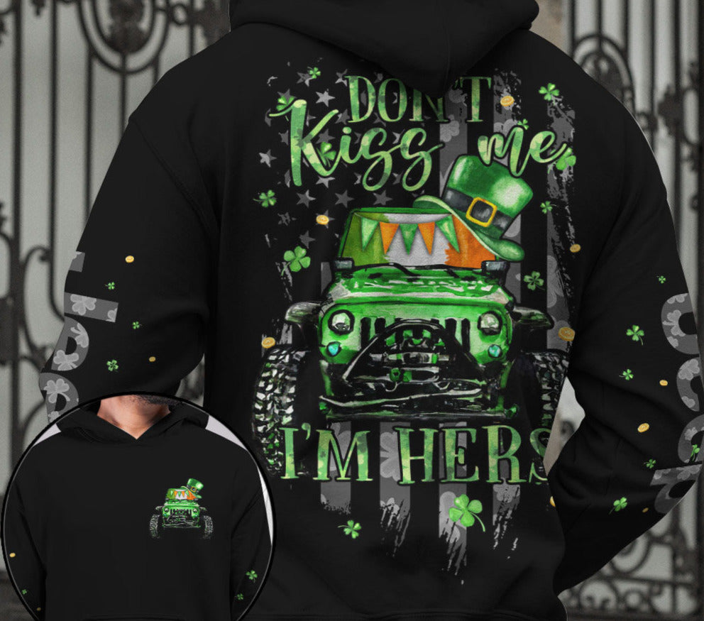 Don't Kiss Me Couple Jeep Hoodie St Patrick Day