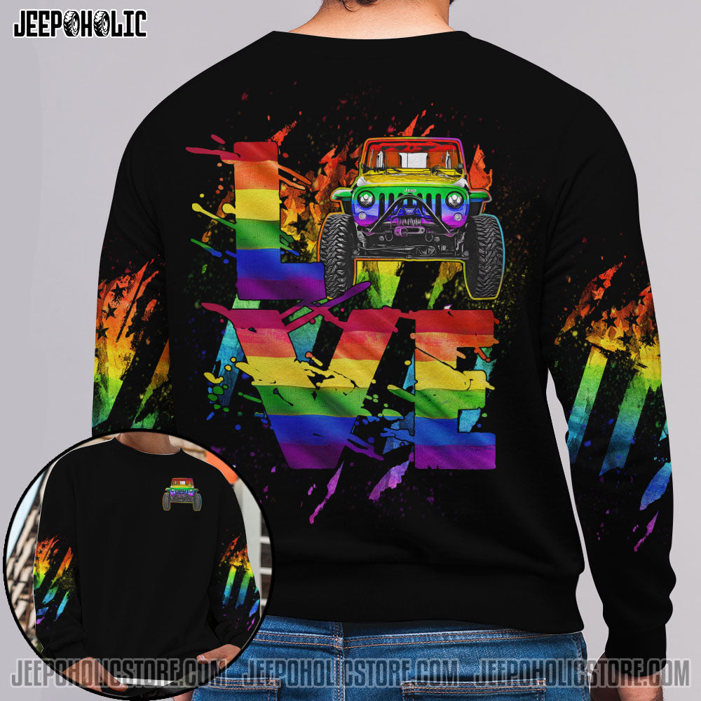 Jeep Love Rainbow Couple All Over Print