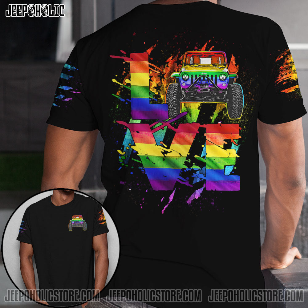 Jeep Love Rainbow Couple All Over Print