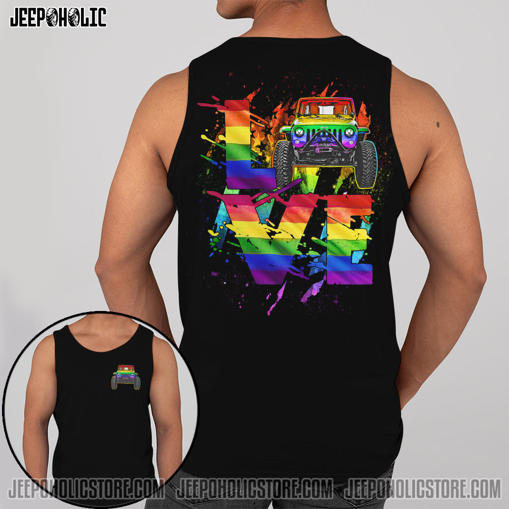 Jeep Love Rainbow Couple All Over Print