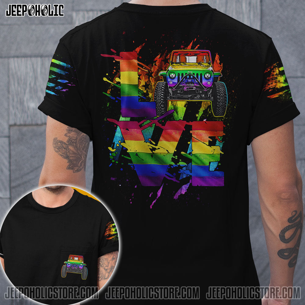 Jeep Love Rainbow Couple All Over Print